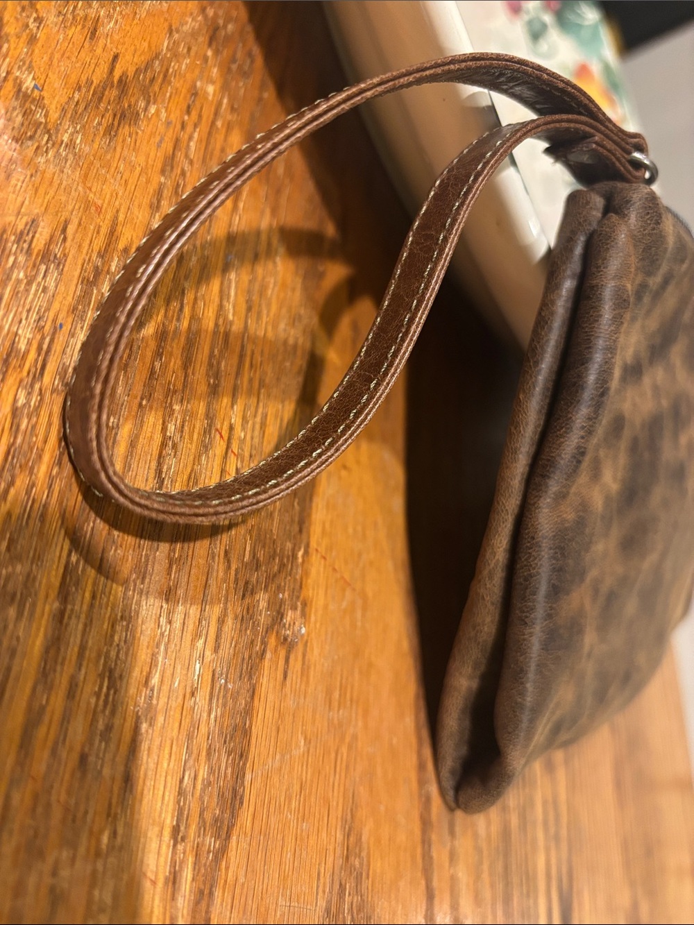 Rough & Tumble Brown Leather Clutch with cider lining - Picture 3 of 5
